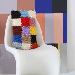 Handmade Crochet Loopy Patchwork Pillow - thumbnail 3