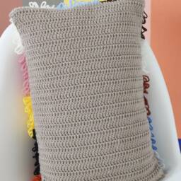 Handmade Crochet Loopy Patchwork Pillow - thumbnail 4