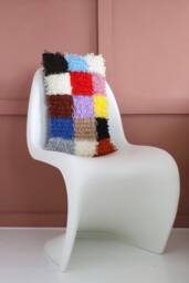 Handmade Crochet Loopy Patchwork Pillow