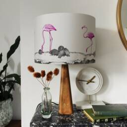 Flamingos - Small Alice in Wonderland Drum Lampshade - thumbnail 2