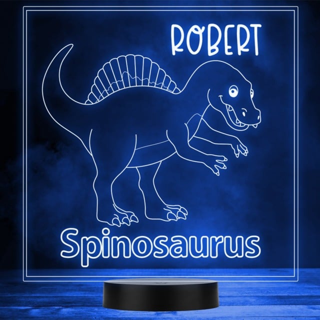 Kids Cute Dinosaur Fan Spinosaurus Led Personalised Gift Night Light - image 1