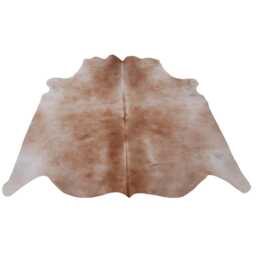 Extra Large Brown & White Cowhide Rug Hair-On Leather Area Rug - 67x62 Inches - thumbnail 1