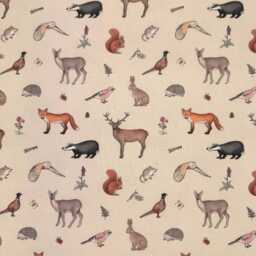 Custom Roman Blind Shade - Emma Lawrence Designs Made To Measure Window Treatment Forest Friends Linen - thumbnail 2