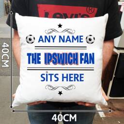 Personalised Ipswich Town Fan Cushion. With Any Name. Football Fan Cushion Personalised Gift - thumbnail 3