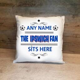 Personalised Ipswich Town Fan Cushion. With Any Name. Football Fan Cushion Personalised Gift - thumbnail 2