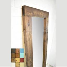 Wood Mirror - 10cm X 5cm Main Image Dark Walnut Smooth Design Chunky Driftwood Style Chic - thumbnail 3
