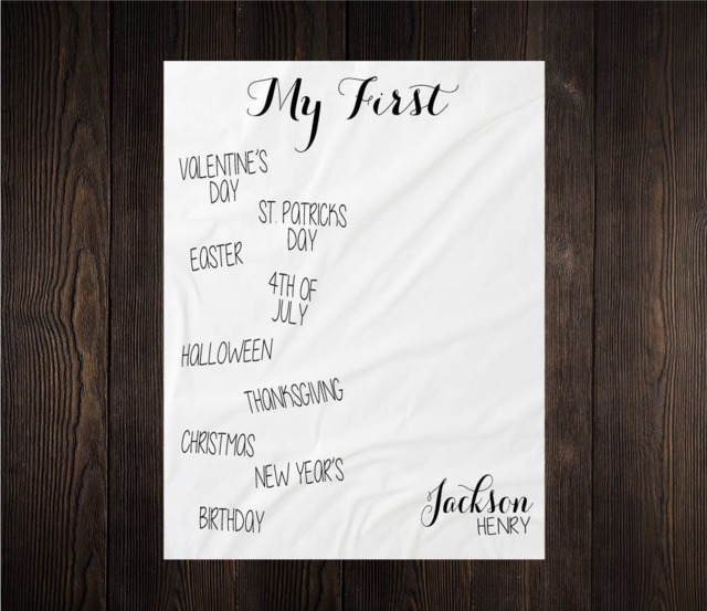 My First Milestone Blanket Holiday Baby Growth Tracker Fleece Shower Newborn Gift Minky Nursery Birthday - image 1
