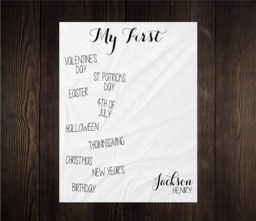 My First Milestone Blanket Holiday Baby Growth Tracker Fleece Shower Newborn Gift Minky Nursery Birthday - thumbnail 1