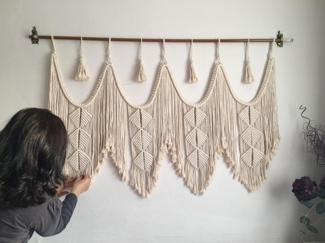 Large Macrame Wall Hanging Bohemian Home Decor Tapestry, 63 Inch - image 1