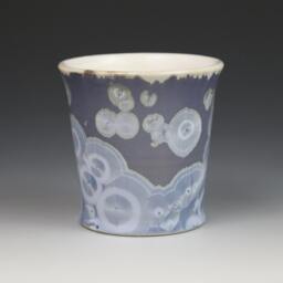Soy Candle Crystalline 5 Oz Cup Ice Blue Purple Silver Gray With White Tumbler Sea Salt Blossom Scented #8312 - thumbnail 3