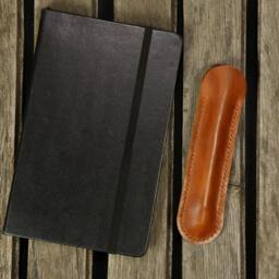 Handmade Brown Leather Fountain Pen Sleeve/Single Pen Holder Case Pouch Ps003S - thumbnail 4