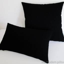 Jet Black Solid Decorative Throw Pillow Cover/Case Cushion 12x16 - thumbnail 2