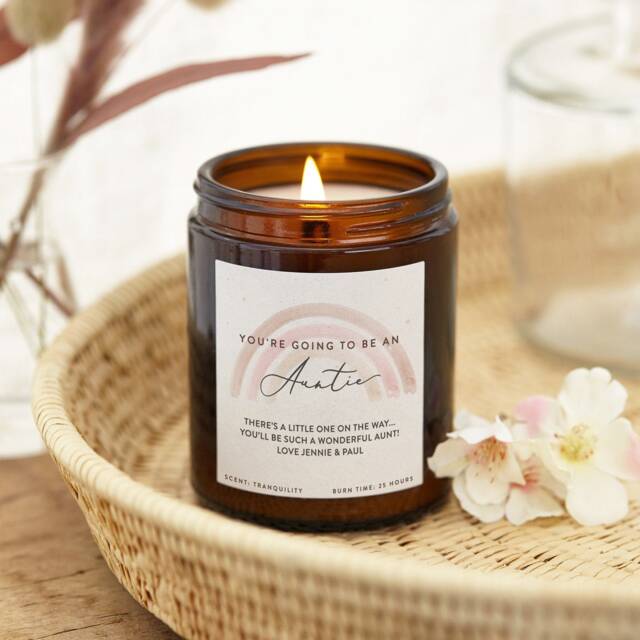 You're Going To Be An Auntie Pregnancy Announcement Gift Candle - Personalised Gifts - image 1
