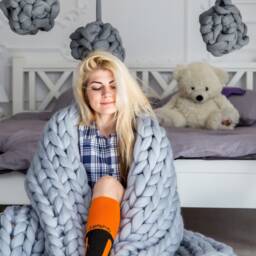 Merino Wool Chunky Knit Blanket, Super Blanket Throw Blanket, Chunky Knits, Throw - thumbnail 2