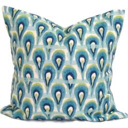 Blue Throw Pillows, Pillow Cover, Green Covers For 20x20, 18x18, 16x16 Inserts, All Sizes Incl Euro Shams & Lumbars - thumbnail 3
