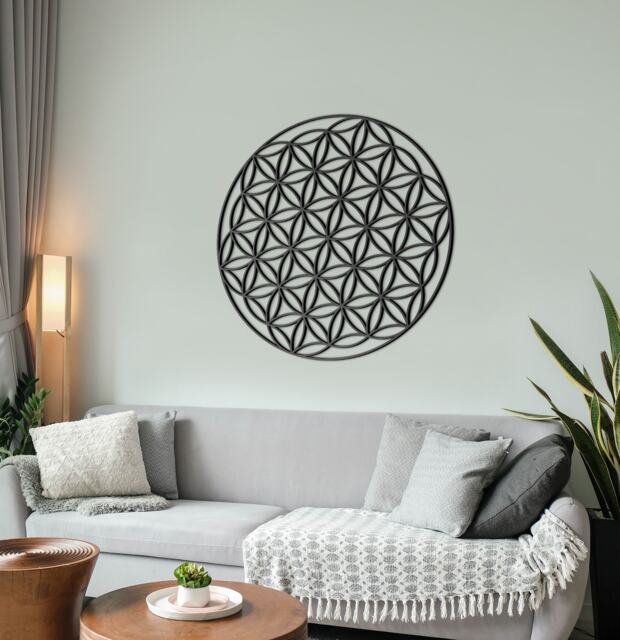 Flower Of Life Wall Art, Spiritual Decor, Meditation Yoga Room Zen Geometric Skuflli - image 1
