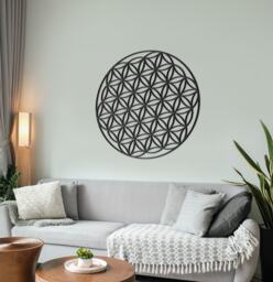 Flower Of Life Wall Art, Spiritual Decor, Meditation Yoga Room Zen Geometric Skuflli