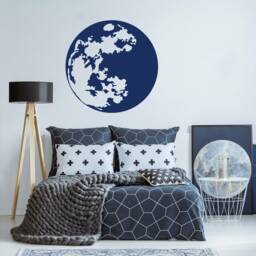 Full Moon Vinyl Wall Decal Celestial Space Decor Lw117 - thumbnail 4