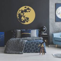 Full Moon Vinyl Wall Decal Celestial Space Decor Lw117 - thumbnail 2