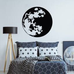 Full Moon Vinyl Wall Decal Celestial Space Decor Lw117 - thumbnail 1