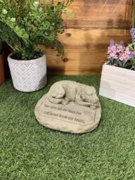 Stone Garden Memorial Dog With Verse Statue Ornament - thumbnail 1
