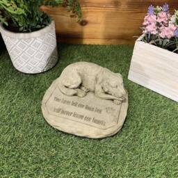 Stone Garden Memorial Dog With Verse Statue Ornament - thumbnail 2