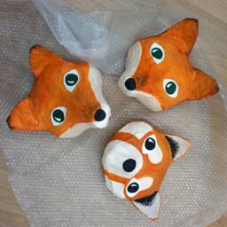 Paper Mache Red Panda Head, Bernardo. Sweet Wall Decor - thumbnail 3