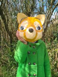 Paper Mache Red Panda Head, Bernardo. Sweet Wall Decor - thumbnail 1