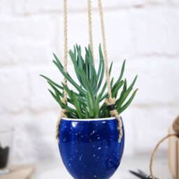 Handmade Ceramic Hanging Planter Mini Succulent, Air Plant, Cactus - thumbnail 4