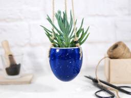 Handmade Ceramic Hanging Planter Mini Succulent, Air Plant, Cactus - thumbnail 1