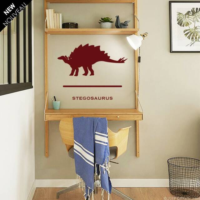 Stegosaurus Wall Decal Dinosaur Sticker, Custom Name - image 1