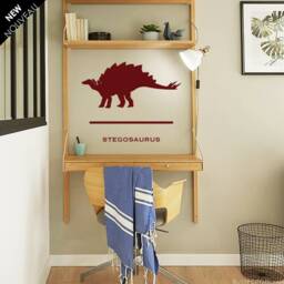 Stegosaurus Wall Decal Dinosaur Sticker, Custom Name