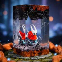 Hornet Silksong V2 Resin Lamp - Handmade Led 3D Figure Light Gamer Room Decor Handcrafted Art Indie Game Merch Hollow Knight