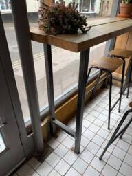 Metal H Design Breakfast Bar Table Leg - 90-110cm High, Self Colour Or Black