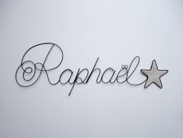 Customizable Wire Name, First Name With Star, Writing, Wall Decoration, Children's Room Decoration - image 1