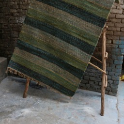Handmade Jute Hemp Rug, Multicolor Dhurrie, 4'x6' - thumbnail 4