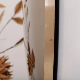 Handcrafted Bronze Convex Wall Mirror Brushed Brass Frame, Space Age Decor - thumbnail 4