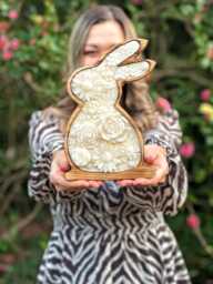 3Wick Large Xl Scented Easter Bunny Candle, Candle Gift For Her, Spring Decoration, Gift Women, Happy Easter, Rabbit Egg Dough Bowl - thumbnail 1