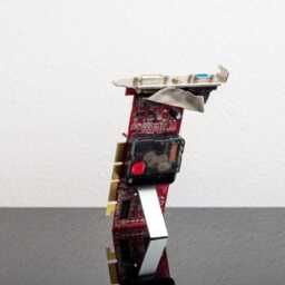 Unique Red Clock, Circuit Board Boyfriend Gift, Gift, Husband Industrial Recycled Computer Dad Gift - thumbnail 4