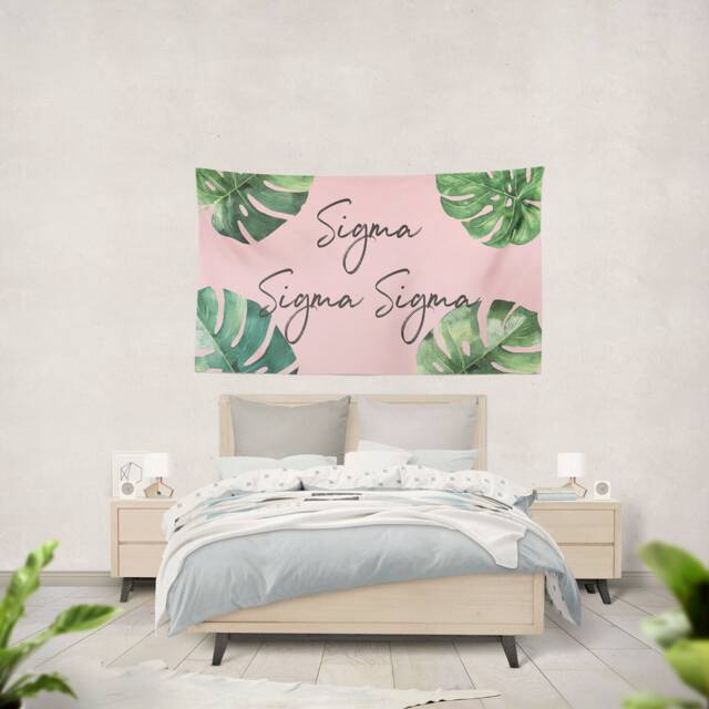 Sigma Palm Leaf Tapestry - Sorority Wall Decor - image 1