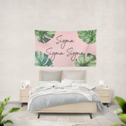 Sigma Palm Leaf Tapestry - Sorority Wall Decor - thumbnail 1
