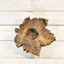 Wooden Candlestick, Natural Wooden Candleholder, Leaf, Home Decor, Room Decorative Tea Candles - thumbnail 3