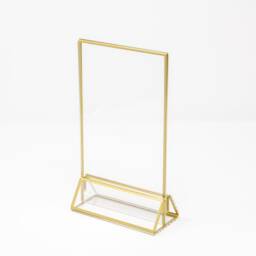 Gold Acrylic Table Frame Portrait A4, A5, A6 - Wedding Numbers, Photo Display - thumbnail 1