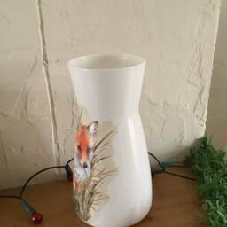Fox Glass Flower Vase, Wildlife Design, Animal Fox Lover Gift, Home Decor - thumbnail 3