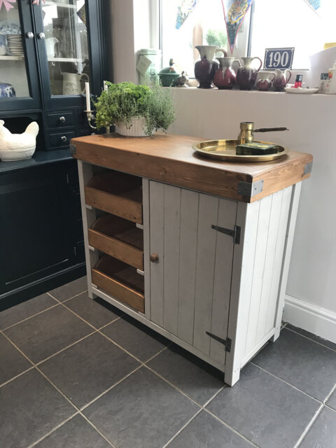 Hand Crafted Butchers Block Style Kitchen Island - image 1