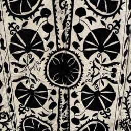 Artisan Suzani Cotton Textile - Hand Embroidered Boho Throw Blanket, Statement Piece - thumbnail 3