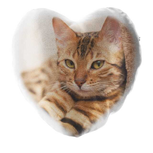 Personalized Photo Glitter Heart Cushion, Custom Image - image 1