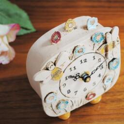 Handmade Ceramic Bee & Bumble Clock Quirky Mantel Clock For Kids - thumbnail 3