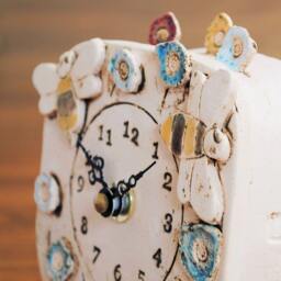 Handmade Ceramic Bee & Bumble Clock Quirky Mantel Clock For Kids - thumbnail 2