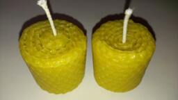 2 Organic Beeswax Candles Honeycomb Pure Votive Set All Natural Honey Candle Hand Rolled Handmade Gift Unscented Green Eco Air Purifying 2 - thumbnail 1